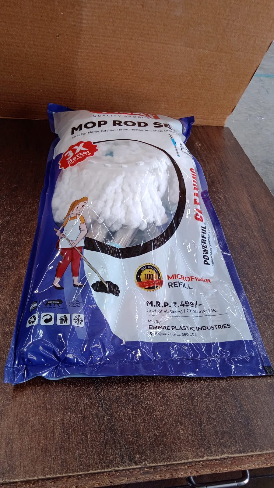 Adjustable Stainless Steel Mop Rod Set 120 cm