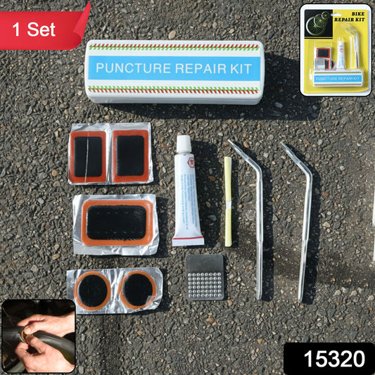 Bicycle Tire Repair Kit – Portable Puncture Repair Set with Adhesive (1 Set / Mix Design)