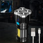 Rechargeable 4-LED Torch Light with 800 Lumens for Outdoor Use